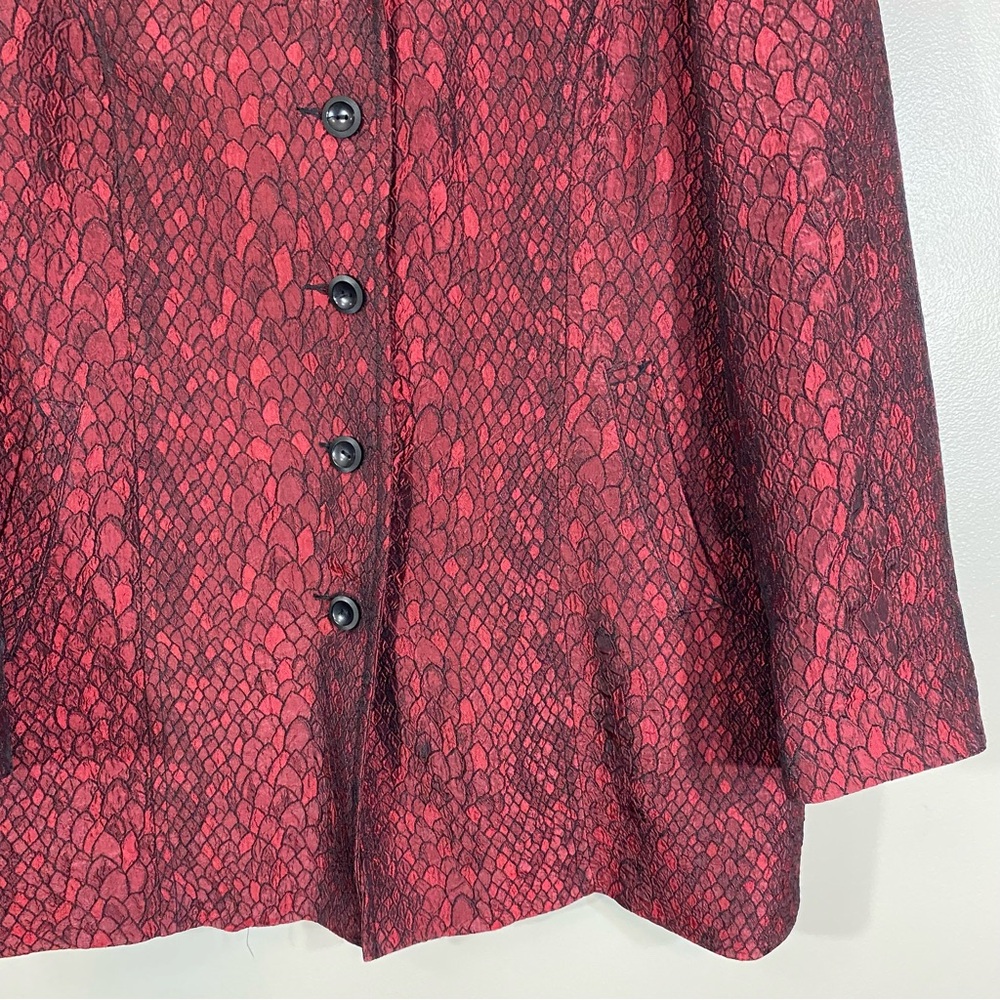 Toni Morgan Jacket, Large, Button Front, Red Snak… - image 4
